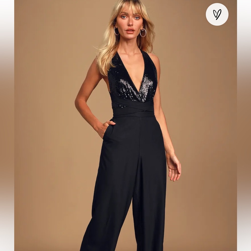 Lulus Disco Heaven Black Jumpsuit